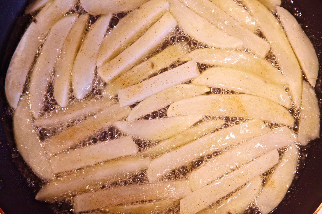 Idaho Potatoes cut into fries