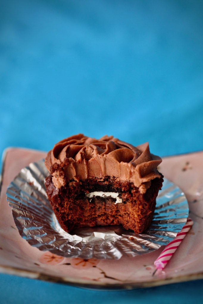 vegan oreo brownie cupcakes are ideal for a birthday party.