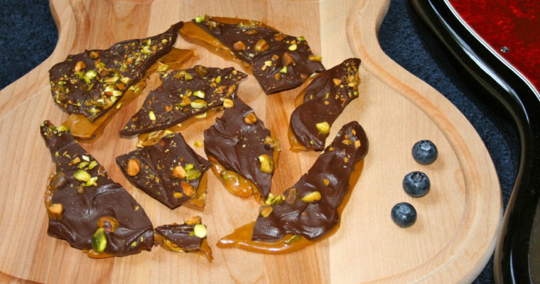 Rockin Salted Pistachio Toffee Smothered in Chocolate