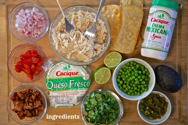 ingredients for Mexican stadium chicken salad