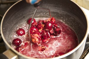 cherries being mashed
