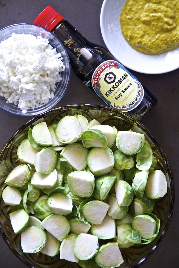 Ingredients for brussels sprout salad using #kikkomansabor