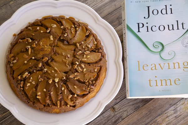 A cajeta peanut butter apple cake inspired by Jodi Picoult's book "Leaving Time." 