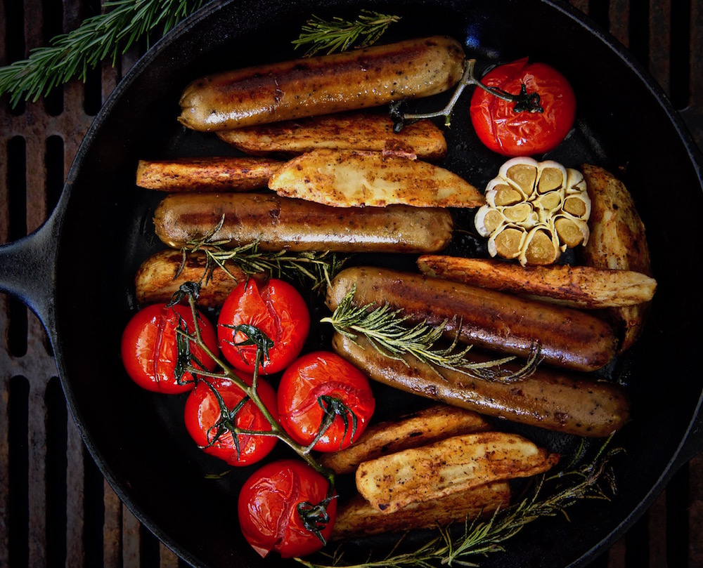 Old Country Vegetarian Sausage And Potato Oven Roasted Skillet