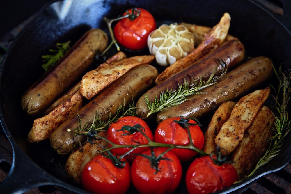 Vegan Sausage And Potato Oven Roasted Skillet