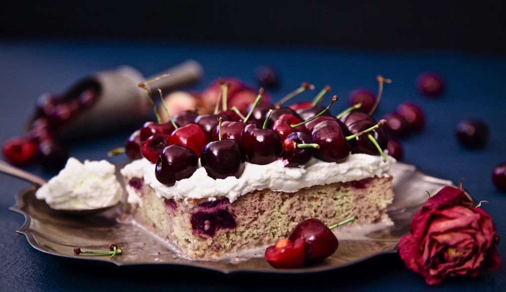 Cherry Tres Leches Cake, is a cherry cake with cherry infused tres leches cream. Kinda out of this world.