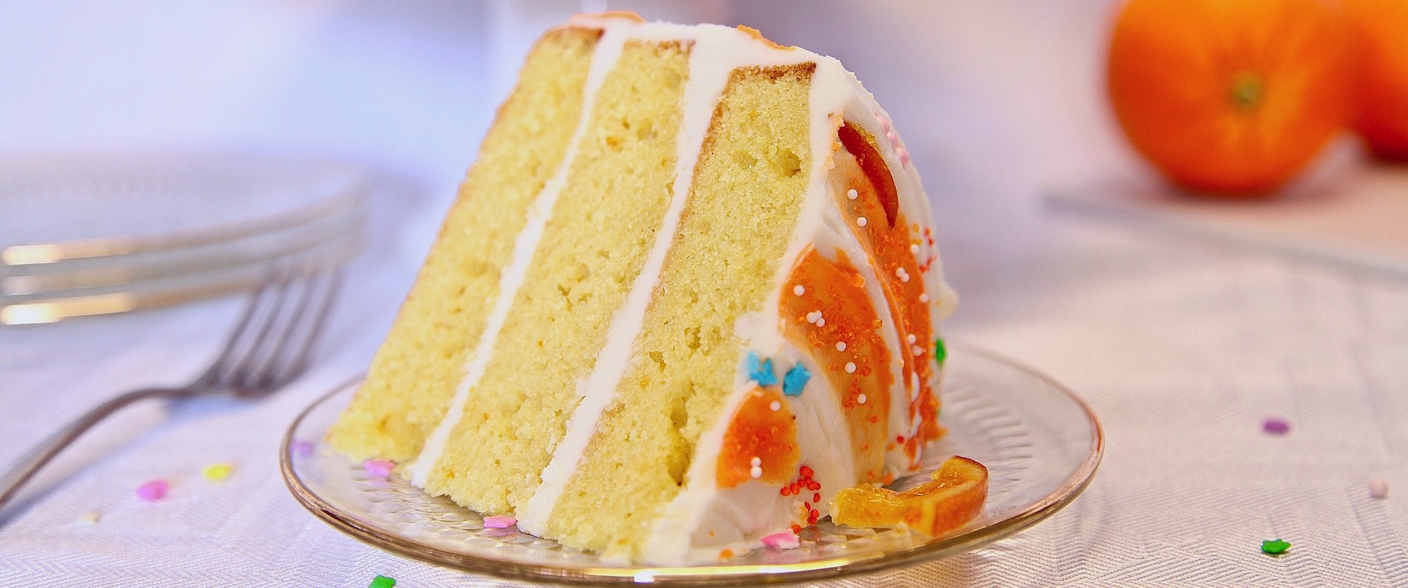 Moist Layer Orange Cake With Buttercream Frosting