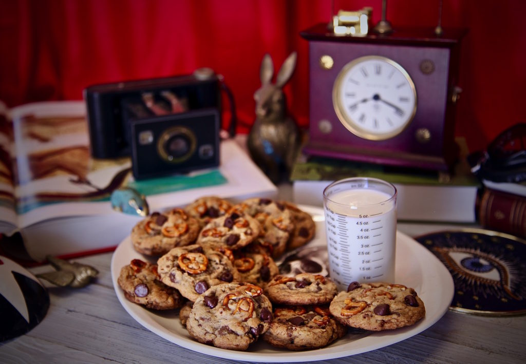 Chocolate Chip Pretzel Candied Pecan Cookies inspired by The House With A Clock In Its Walls