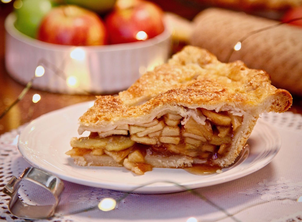 This double crusted apple pie is perfect for the Holiday season.