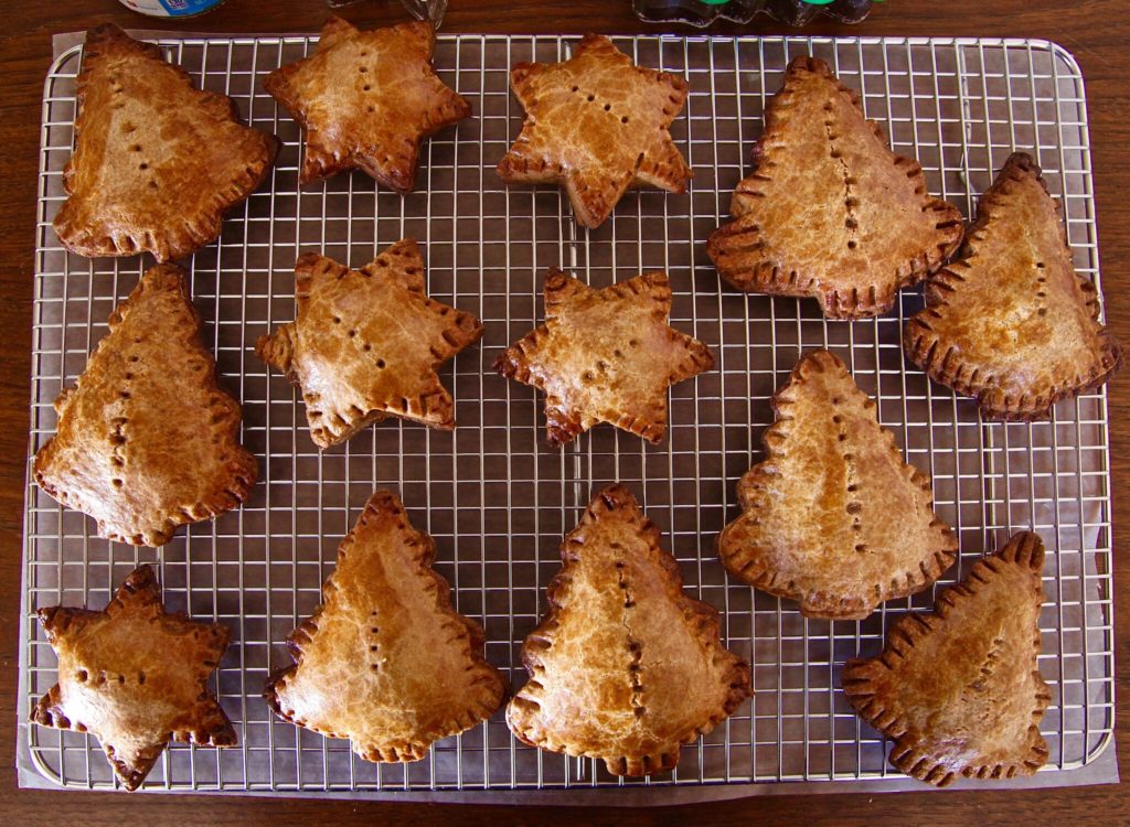 Baked Gingerbread Caramel Pear Empanadas fresh out of the oven. 