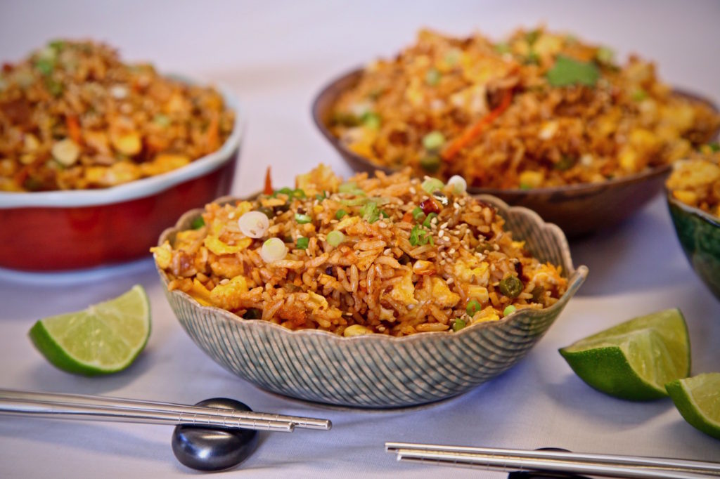 Soy Chorizo Fried Rice made with RiceSelect Texmati. It's a wonderful dish for a vegetarian week night meal or a party!