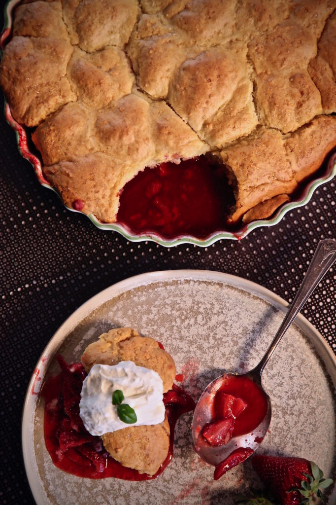 Upside-down Strawberry Shortcake Cobbler