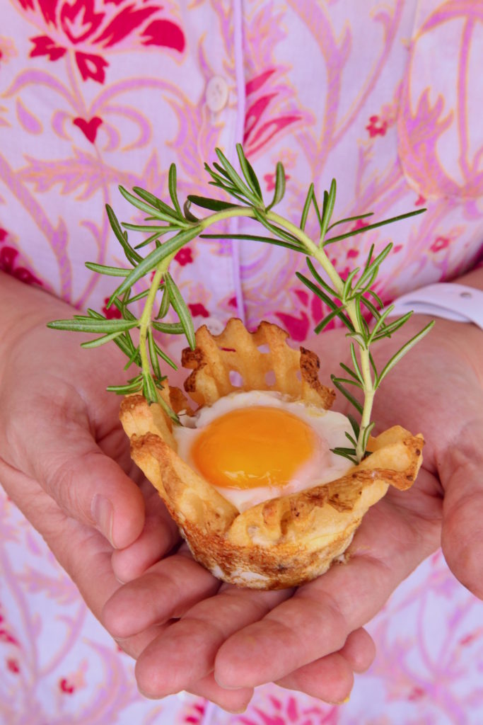 Egg in a potato basket is a cute way to brighten up Easter morning. 