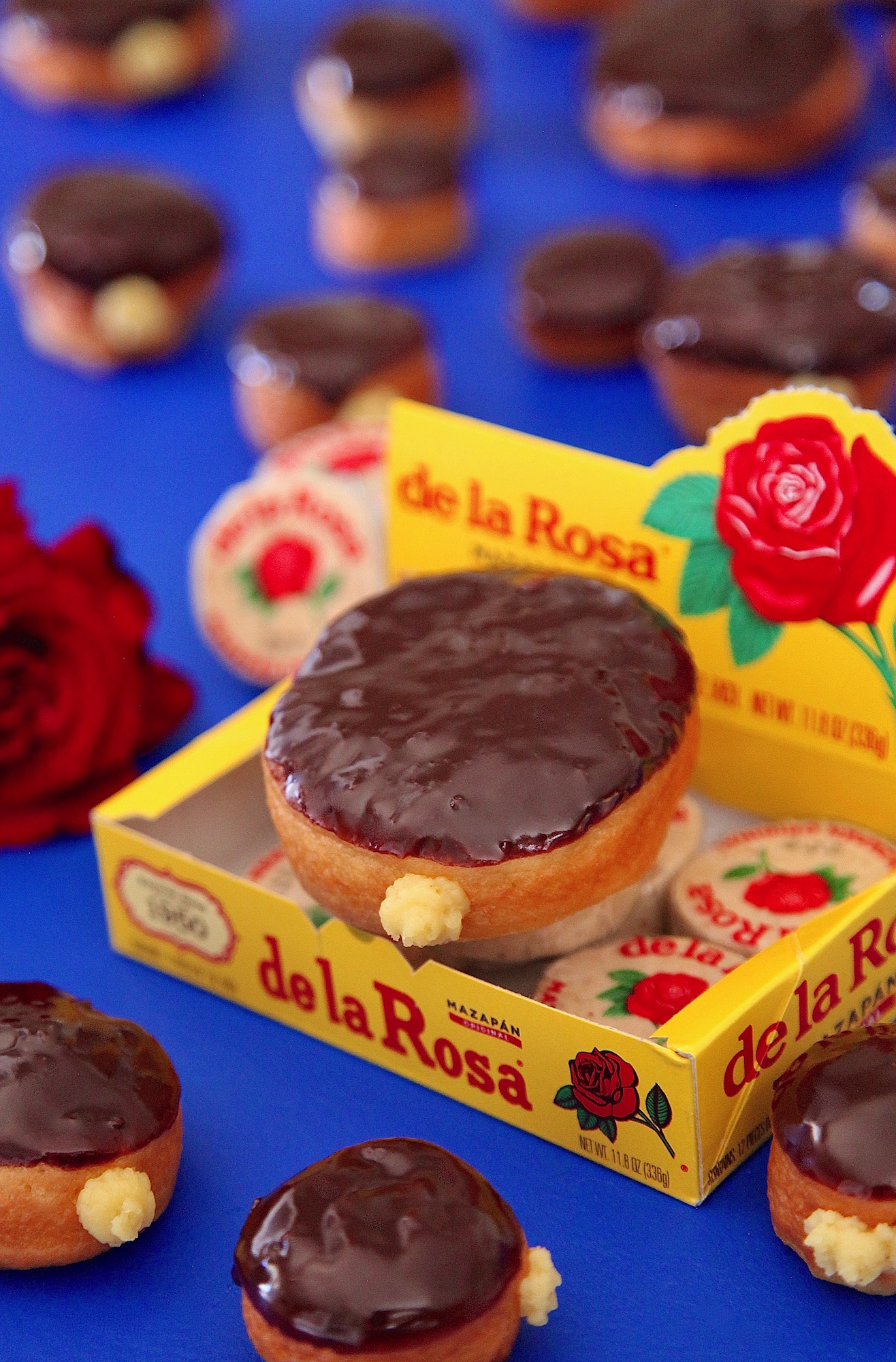 Mazapán-Custard-filled-donuts-in-chocolate-glaze