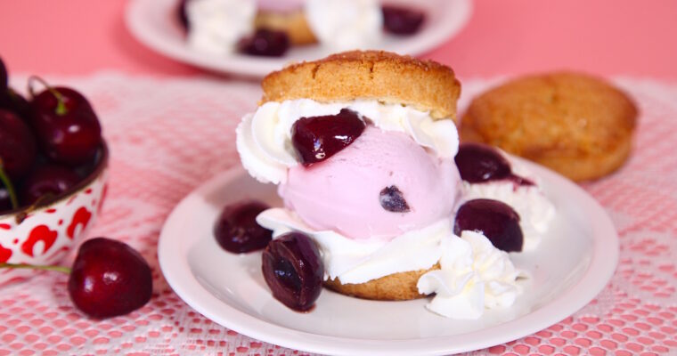 Ice Cream Cherry Biscuits